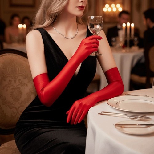 Mesh long gloves mittens - long, &
