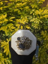 Octagon Crystal Knuckle Ring Clutch Bag Bridal Wedding Purse Bird Handle Prom