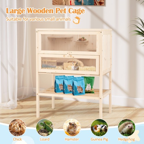 Wooden hamster habitat playpen - wooden,