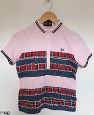 Fred Perry Amy Winehouse Foundation Central Saint Martins Polo Shirt Top Size 10