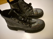 ZARA BOOTS BLACK WITH SILVER