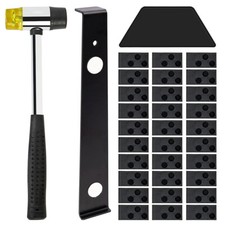 Wood Flooring Installation Kit with Tapping Block, Pull Bar & Hammer, 30 Spacers