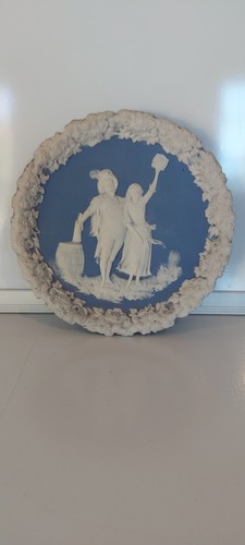 Blue jasperware style wall - blue,