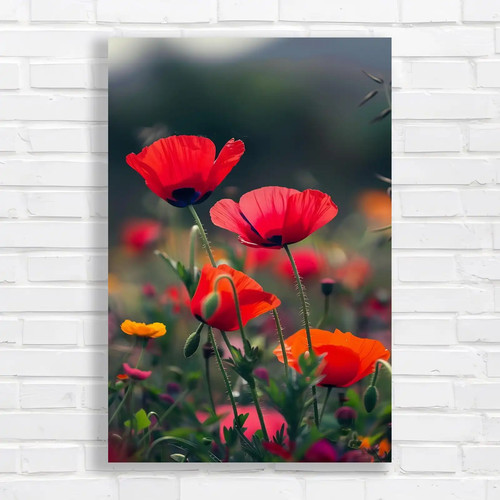 Vibrant red poppy - poppy, field