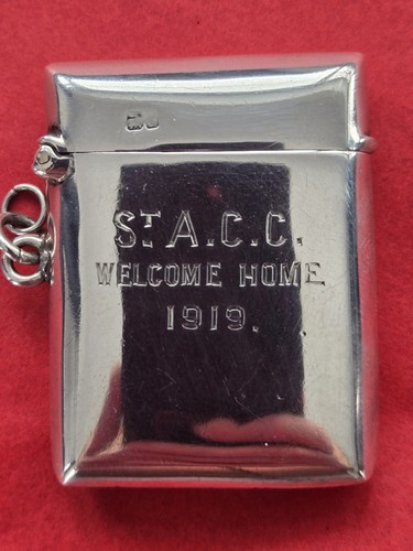 Solid silver vesta case - silver,