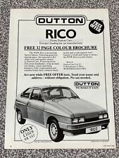 Original Collectable 1985 Magazine Advert Picture Dutton Rico Kit Car Ad 80's 