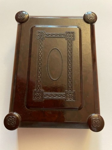 Brown bakelite trinket - trinket, box