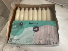 Bolsius Bistro Candles 7 inch/180 mm Almost full box Ivory, Smokefree, Drip-Free
