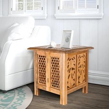 Antique effect square - square, carved