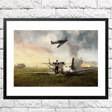 WW2 Spitfire Aviation Fine Art Print Wall  Picture Home Decor Canvas  Framed