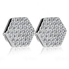 Large Hexagon White Gold