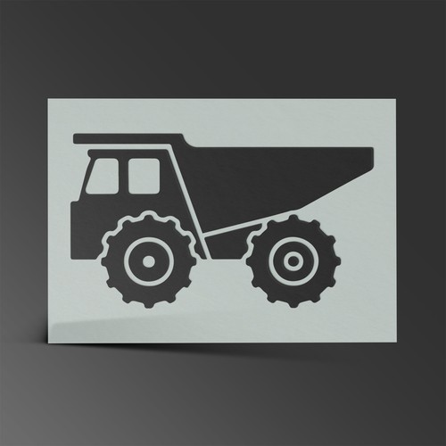 Dump truck stencil - truck, jcb