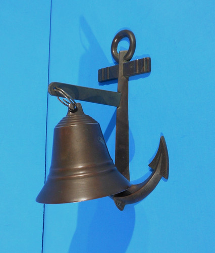 Vtg brass ships bell anchor - vtg,