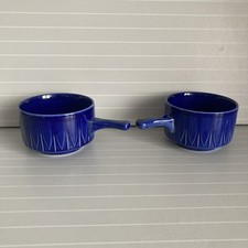 VINTAGE RETRO BLUE TAMS SOUP BOWLS X2