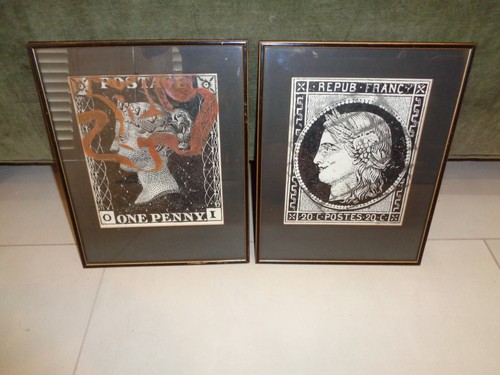 Vintage postage stamp art - vintage,