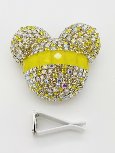 Yellow gold mickey rhinestone - yellow,
