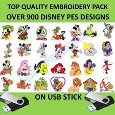 Over 900 Disney PES embroidery files pack on USB designs to embroider mickey