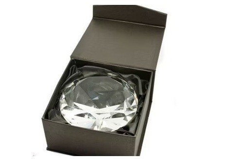 Diamond glass paperweight - glass,