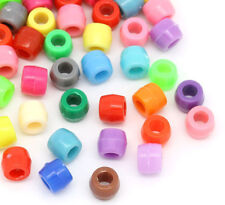 Pony Barrel Beads Acrylic Mixed Colours - 200 pcs - 8mm x 6mm - Jewellery Making