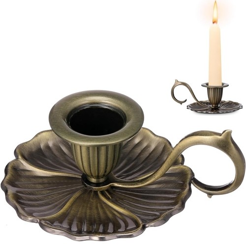 Bronze taper candle holder - bronze,