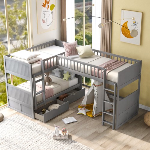 Shaped twin size bunk - l-shaped, bed