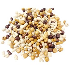 Wooden Beads Mixed Shapes Sizes Wood Craft Jewellery Dolls Hair Threading