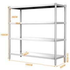 201 Stainless Steel Shelving Unit Commercial Shelf Storage 4/5 Tier Kitchen Rack