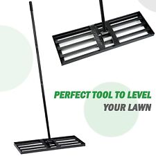Lawn Leveling Rake 30"x10" Level Lawn Tool with 75" Steel Extended Handle -Black