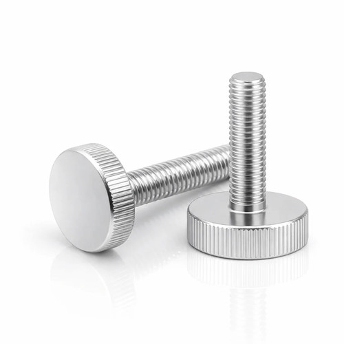 Steel knurled flat - flat, head