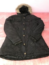 MARKS & SPENCER INDIGO COLLECTION GIRLS BLACK HOODED SCHOOL COAT 11-12 YEARS M&S