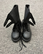 Black French Ranger Boots - Size 5 - Leather - Combat Military Boots - New