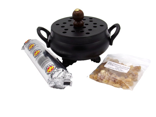 Classic black cauldron incense - black,