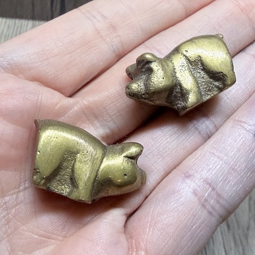 Vintage miniature brass pig - vintage,