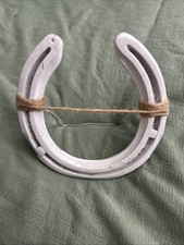 Horseshoe Painted White Can
