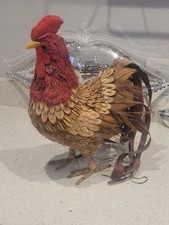 Large 15" Rustic Straw Rooster Chicken Country Farmhouse Decorative Ornament VGC
