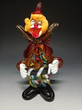 Vintage Murano Glass Clown With An Accordion 10 " h mint