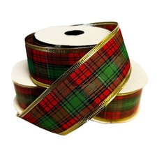 10 x TARTAN CHRISTMAS RIBBON