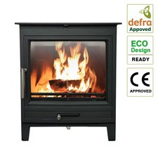 8KW Multifuel Stove Wood Log Burner Steel Fireplace Defra Approved Eco Design UK