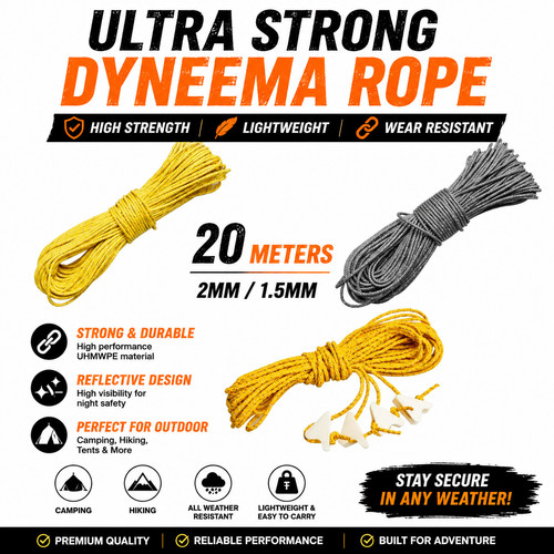 20m dyneema reflective guy - dyneema,