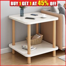 2 Tier Side Tables Storage Coffee Bedside Table Perfect for Small Narrow Space