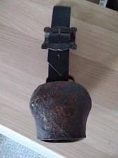 Vintage Swiss Handcrafted Cowbell Damaged Belt Rare Find