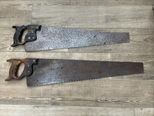 2 x Vintage Hand Saws with Carved Wooden Handles - Age Verification Required.