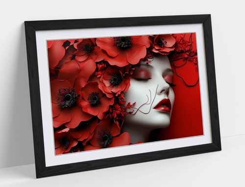 Beautiful woman among red - beautiful,