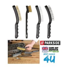 Parkside 4 Piece Wire Brush Set Rust Dirt Paint Removal BBQ Metal Cleaning 