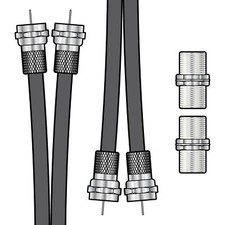 1m Twin Satellite & Cable Box Extension Kit | Sky HD, Virgin & Freesat - Black