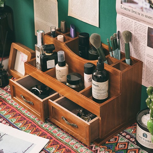 Vintage wooden storage display - storage,