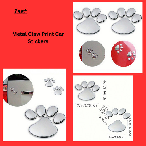 Metal claw print car stickers - claw,