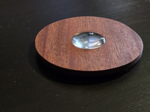 Mahogany round low glider - low,