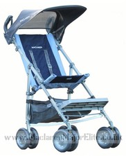 MacLaren Major Elite Pushchair Stroller blue with Footplate basket sunroof Sen