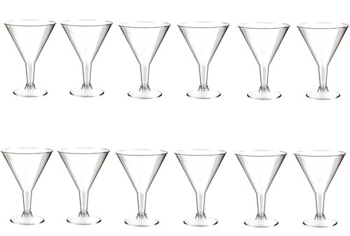Plastic martini glasses - 12,
